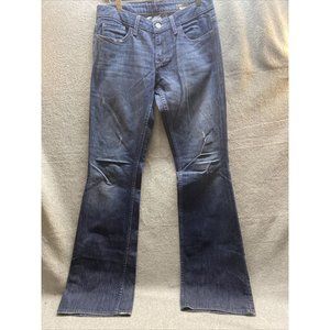 WILLIAM RAST Women Sz 27 Dark Denim Wash Distressed Vintage Blue JEANS